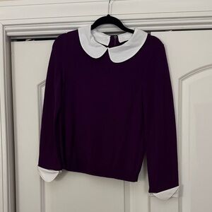 Alice + Olivia Purple Blouse with White Collar